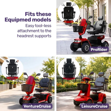 EQUIPMED Mobility Scooter Basket for VentureCruise, LeisureCruise & ProRider, Simple Tool-less attachment 3