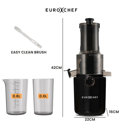 EUROCHEF Cold Press Slow Juicer Machine, Large Chute, 200W, Charcoal Grey 2