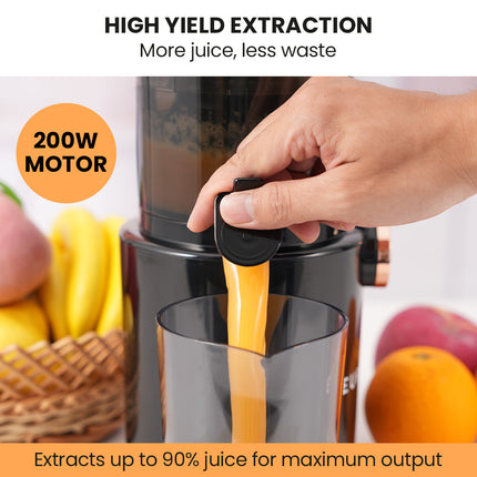EUROCHEF Cold Press Slow Juicer Machine, Large Chute, 200W, Charcoal Grey 4