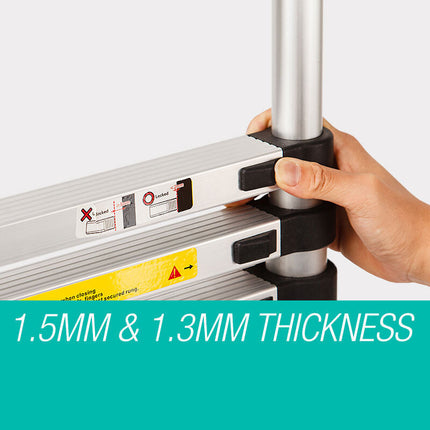 Bullet 2m Telescopic Aluminium Ladder Alloy Extension Extendable Steps 4