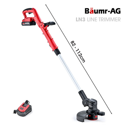 BAUMR-AG LN3 20V SYNC Cordless 2in1 Line Trimmer & Lawn Edger, with Battery and Charger Kit, Adjustable head, Guide Wheel 2
