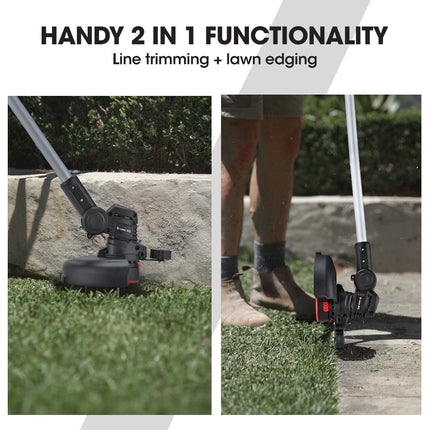 BAUMR-AG LN3 20V SYNC Cordless 2in1 Line Trimmer & Lawn Edger, with Battery and Charger Kit, Adjustable head, Guide Wheel 3