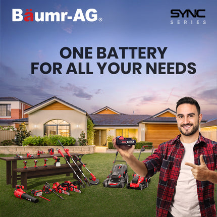 BAUMR-AG LN3 20V SYNC Cordless 2in1 Line Trimmer & Lawn Edger, with Battery and Charger Kit, Adjustable head, Guide Wheel 9