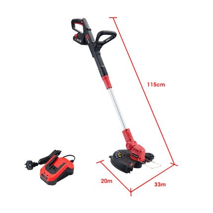 Baumr-AG 20V Cordless Line Trimmer Whipper Snipper Electric Garden Tool, 2.0Ah Lithium Battery Charger 2