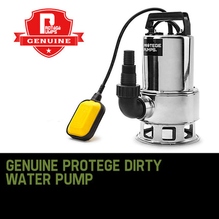 PROTEGE 1500W Submersible Dirty Water Pump Bore Tank Well Steel Automatic Clean 2