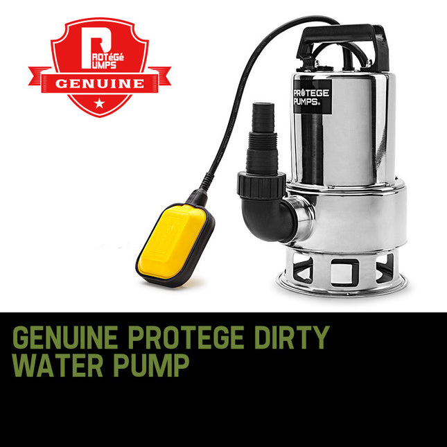 PROTEGE 1500W Submersible Dirty Water Pump Bore Tank Well Steel Automatic Clean 2