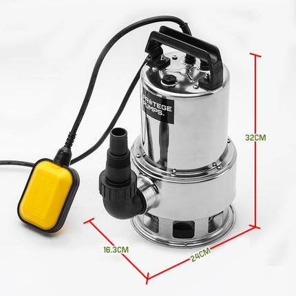 PROTEGE 1500W Submersible Dirty Water Pump Bore Tank Well Steel Automatic Clean 6