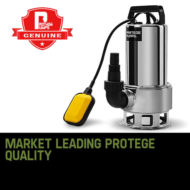 PROTEGE 2000W Submersible Dirty Water Pump Bore Tank Well Steel Automatic 2