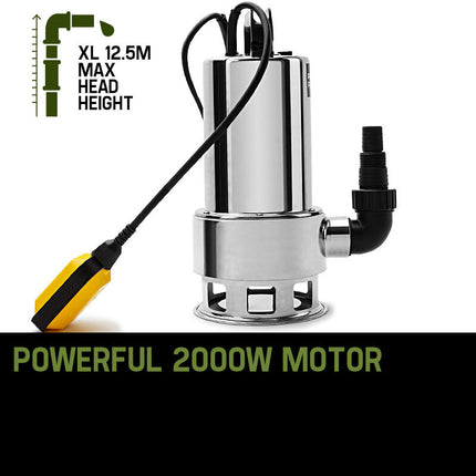 PROTEGE 2000W Submersible Dirty Water Pump Bore Tank Well Steel Automatic 3