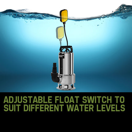 PROTEGE 2000W Submersible Dirty Water Pump Bore Tank Well Steel Automatic 9