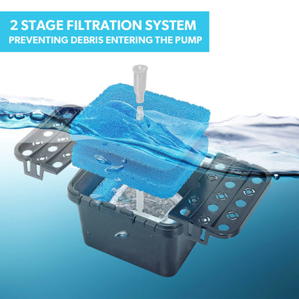 PROTEGE 10W Solar Powered Water Fountain Pump Pond Kit with Eco Filter Box 9