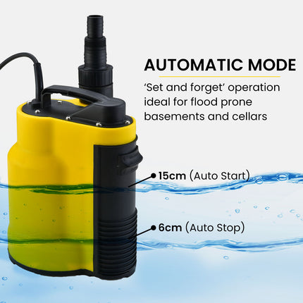 PROTEGE Tight Access Clean/Grey Water Submersible Sump Pump, Integrated Float Switch 4