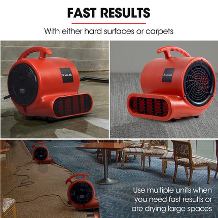 Baumr-AG 3-Speed Carpet Dryer Air Mover Blower Fan, 700CFM, Sealed Copper Motor, Poly Housing 3