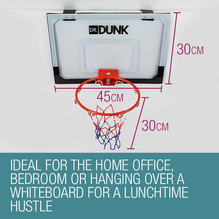Dr.Dunk Indoor Mini Basketball Hoop Ring Backboard Kit Door Mounted Mount Kid Set 2