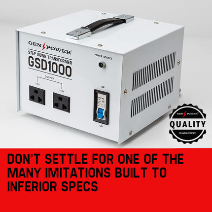 GENPOWER 1000W Step Down Transformer 240v-110v Stepdown Voltage Converter AU-US 2