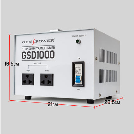 GENPOWER 1000W Step Down Transformer 240v-110v Stepdown Voltage Converter AU-US 6