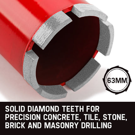 Baumr-AG Diamond Core Drill Bit 63mm Concrete Wet Dry Tile Stone Brick Marble 1-1/4 UNC 3