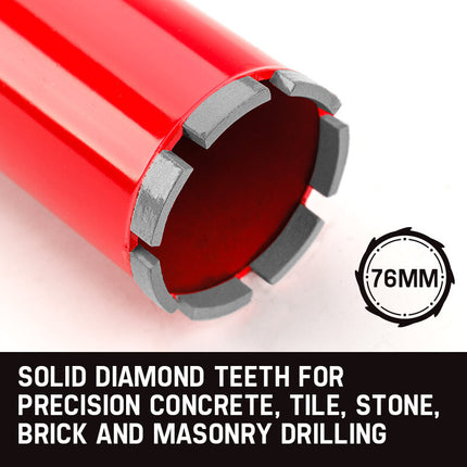 Baumr-AG Diamond Core Drill Bit 76mm Concrete Wet Dry Tile Stone Brick Marble 1-1/4 UNC 3