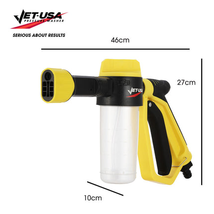Jet-USA Foam Cannon Soap Applicator Gun For Garden Hose, Snow Foamer with Soap bottle, Quick Connect 2