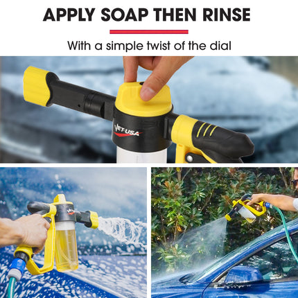 Jet-USA Foam Cannon Soap Applicator Gun For Garden Hose, Snow Foamer with Soap bottle, Quick Connect 4