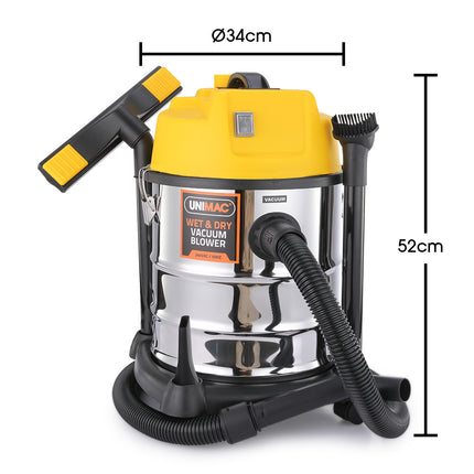 Unimac 20L 1400W Wet and Dry Vacuum Cleaner, with Blower, for Car, Workshop, Carpet 6