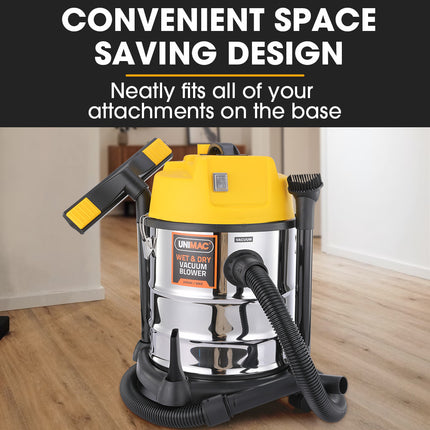 Unimac 20L 1400W Wet and Dry Vacuum Cleaner, with Blower, for Car, Workshop, Carpet 9
