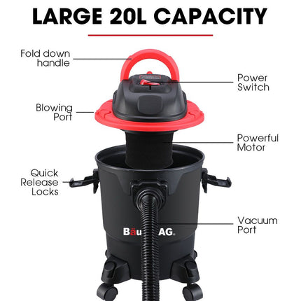 Baumr-AG 20L 1200W Wet and Dry Vacuum Cleaner, with Blower, for Car, Workshop, Carpet 3
