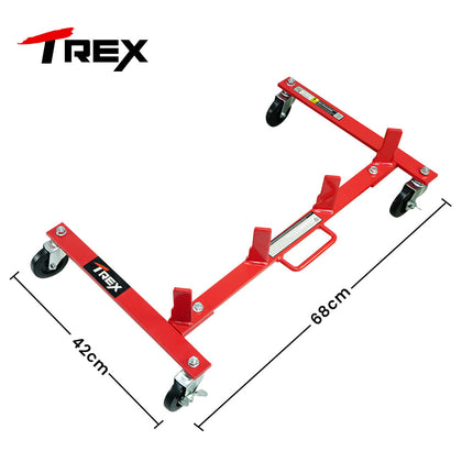 T-Rex Vehicle Positioning Jack Storage Rack Stand, Heavy Duty Design with Locking Castor Wheels 2