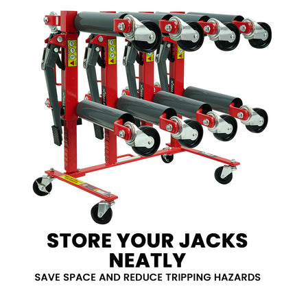 T-Rex Vehicle Positioning Jack Storage Rack Stand, Heavy Duty Design with Locking Castor Wheels 3