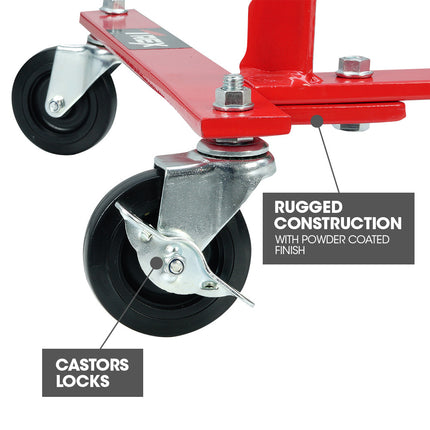 T-Rex Vehicle Positioning Jack Storage Rack Stand, Heavy Duty Design with Locking Castor Wheels 5