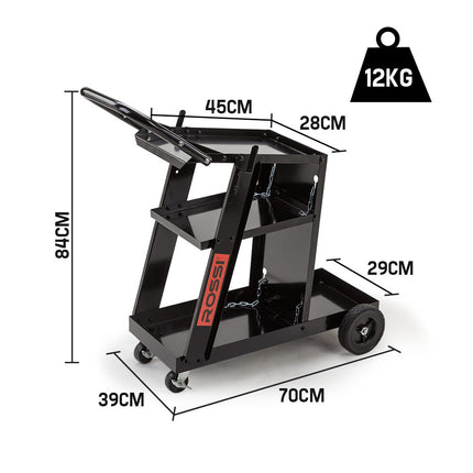 ROSSI Welding Cart Trolley MIG TIG ARC MMA Welder Plasma Cutter Storage Bench 6