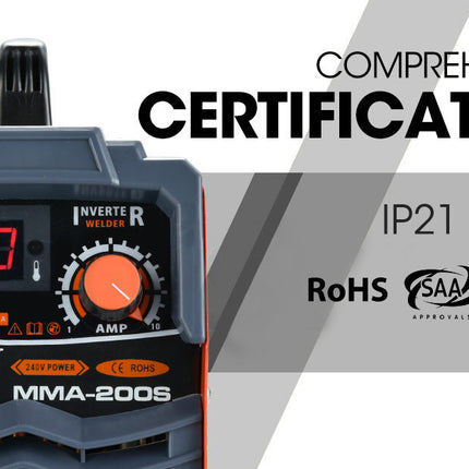 ROSSI 200 Amp Portable Inverter Arc Stick Welder, MMA DC Gas Inverter Welding Machine, 15A Plug 4