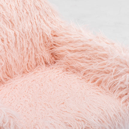 Fluffy Office Chair Faux Fur Modern Swivel Desk Chair for Women And Girls-Pink 12