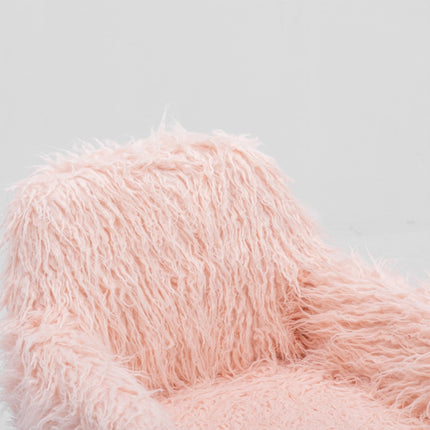 Fluffy Office Chair Faux Fur Modern Swivel Desk Chair for Women And Girls-Pink 13