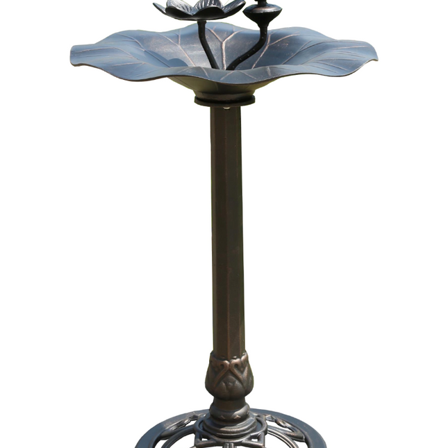 Lotus bird bath Bronze