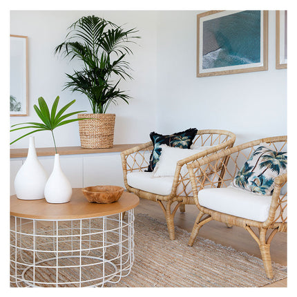 Cushion Cover-Coastal Fringe Natural-Palm Trees Natural-45cm x 45cm 2