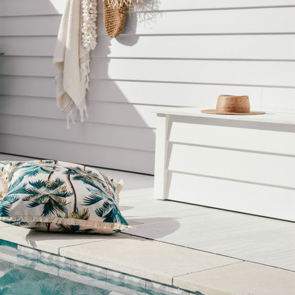 Cushion Cover-Coastal Fringe Natural-Palm Trees Natural-60cm x 60cm 2