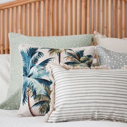 Cushion Cover-With Piping-Palm Trees Natural-45cm x 45cm 2