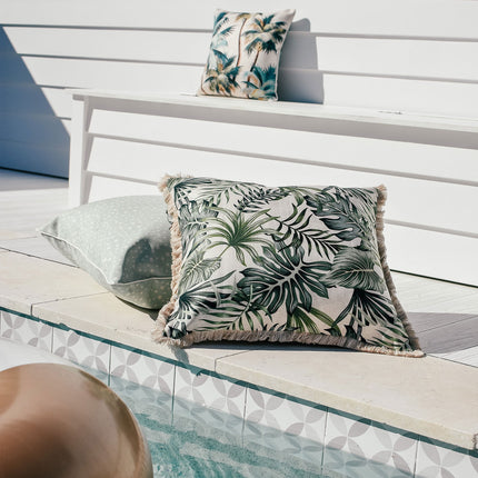Cushion Cover-With Piping-Palm Trees Natural-45cm x 45cm 11