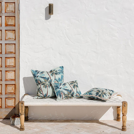 Cushion Cover-Coastal Fringe-Palm Trees Seafoam-45cm x 45cm 2