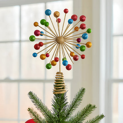 Christabelle Christmas Tree Topper Glittery Baubles Gold Decoration Ornaments 4