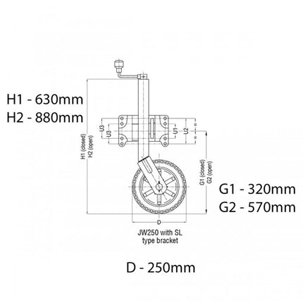 Alko 10-inch 623660XP3 Heavy-Duty Solid Tyre Jockey Wheel 5