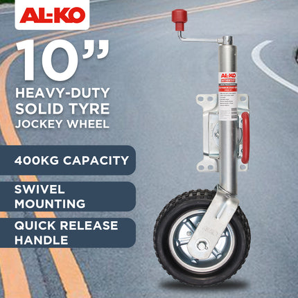 Alko 10-inch 623660XP3 Heavy-Duty Solid Tyre Jockey Wheel 6