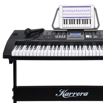 Karrera 61 Keys Electronic LED Keyboard Piano with Stand - Black 10