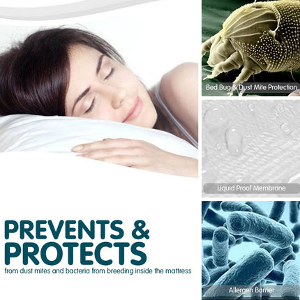 Laura Hill Luxury Cool Max Comfortable Fully Fitted Bed Mattress Protector Queen 4