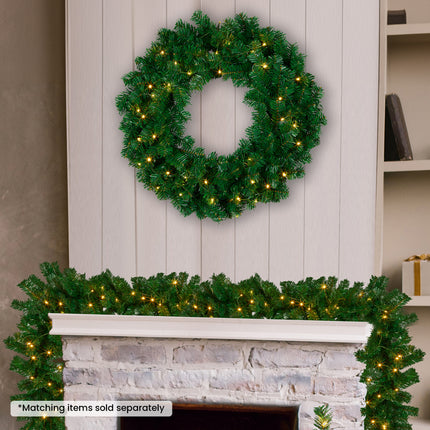 Christabelle 61cm Chadwick Christmas Wreath with LED Lights Front Door Decoration Ornament 7