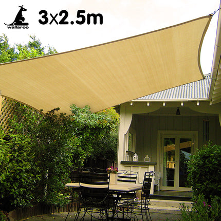 Wallaroo Rectangular Shade Sail 3 x 2.5m - Sand 2