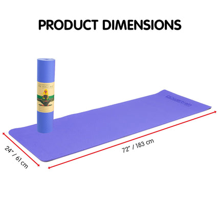 Powertrain TPE Yoga Exercise Mat Home Gym Pilates Fitness 8mm Thick in Light Purple 2