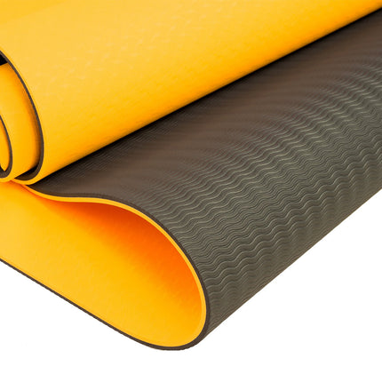 Powertrain TPE Yoga Exercise Mat Home Gym Pilates Fitness 8mm Thick in Orange 3