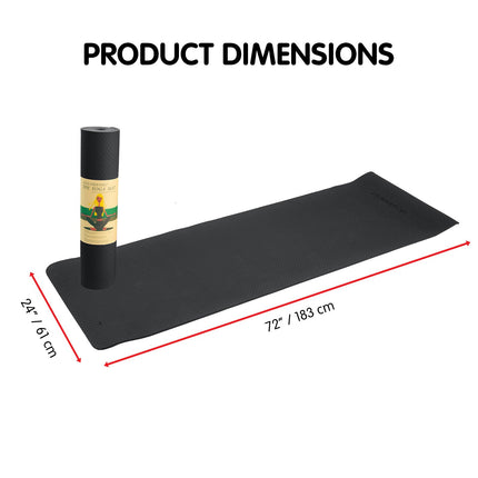 Powertrain Eco-friendly Dual Layer 6mm Yoga Mat | Midnight | Non-slip Surface And Carry Strap For Ultimate Comfort And Portability 4